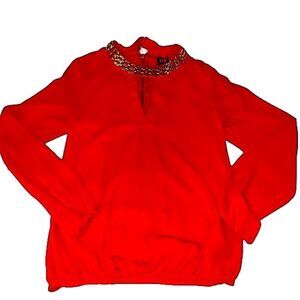 Red and gold Bebe blouse